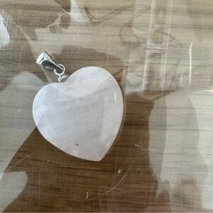 Heart-Shaped Silver and White Pendant